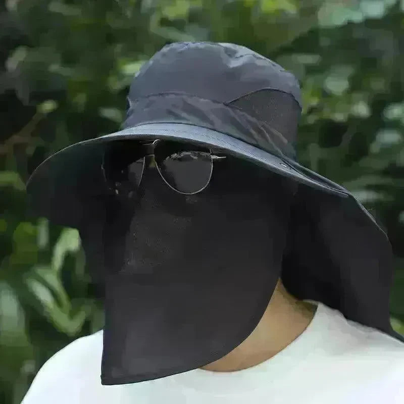 Summer Sunhat Men's Sun Protection Hat With Shawl And Neck Protection Design Breathable Anti-UV And Insect-proof Hiking Fishing Hat Outdoor - EX-STOCK CANADA