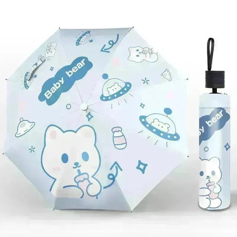 Sun Umbrella Umbrella Dual-Use Cute Lightweight Automatic Folding Umbrella - EX-STOCK CANADA