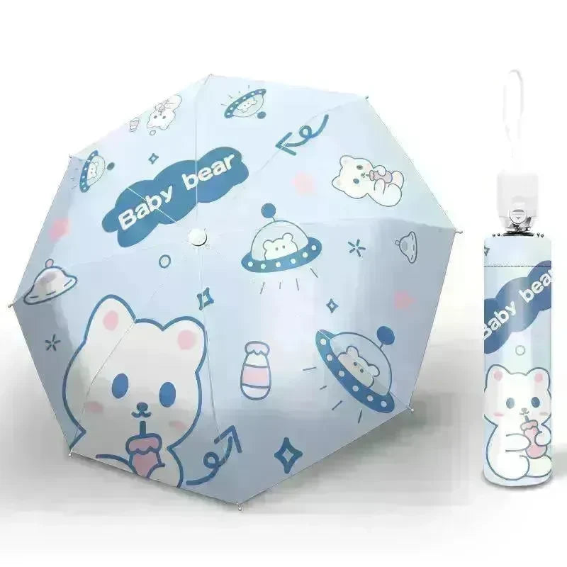 Sun Umbrella Umbrella Dual-Use Cute Lightweight Automatic Folding Umbrella - EX-STOCK CANADA