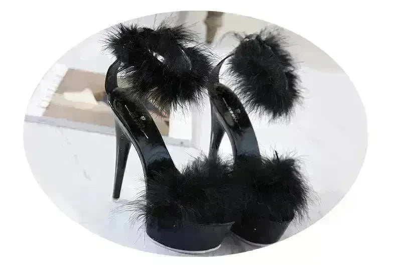 Super High Heel Plush Sandals Women's Thin Heel - EX-STOCK CANADA