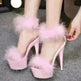 Super High Heel Plush Sandals Women's Thin Heel - EX-STOCK CANADA