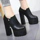 Super high heels ladies 15cm round head waterproof shoes - EX-STOCK CANADA