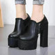 Super high heels ladies 15cm round head waterproof shoes - EX-STOCK CANADA