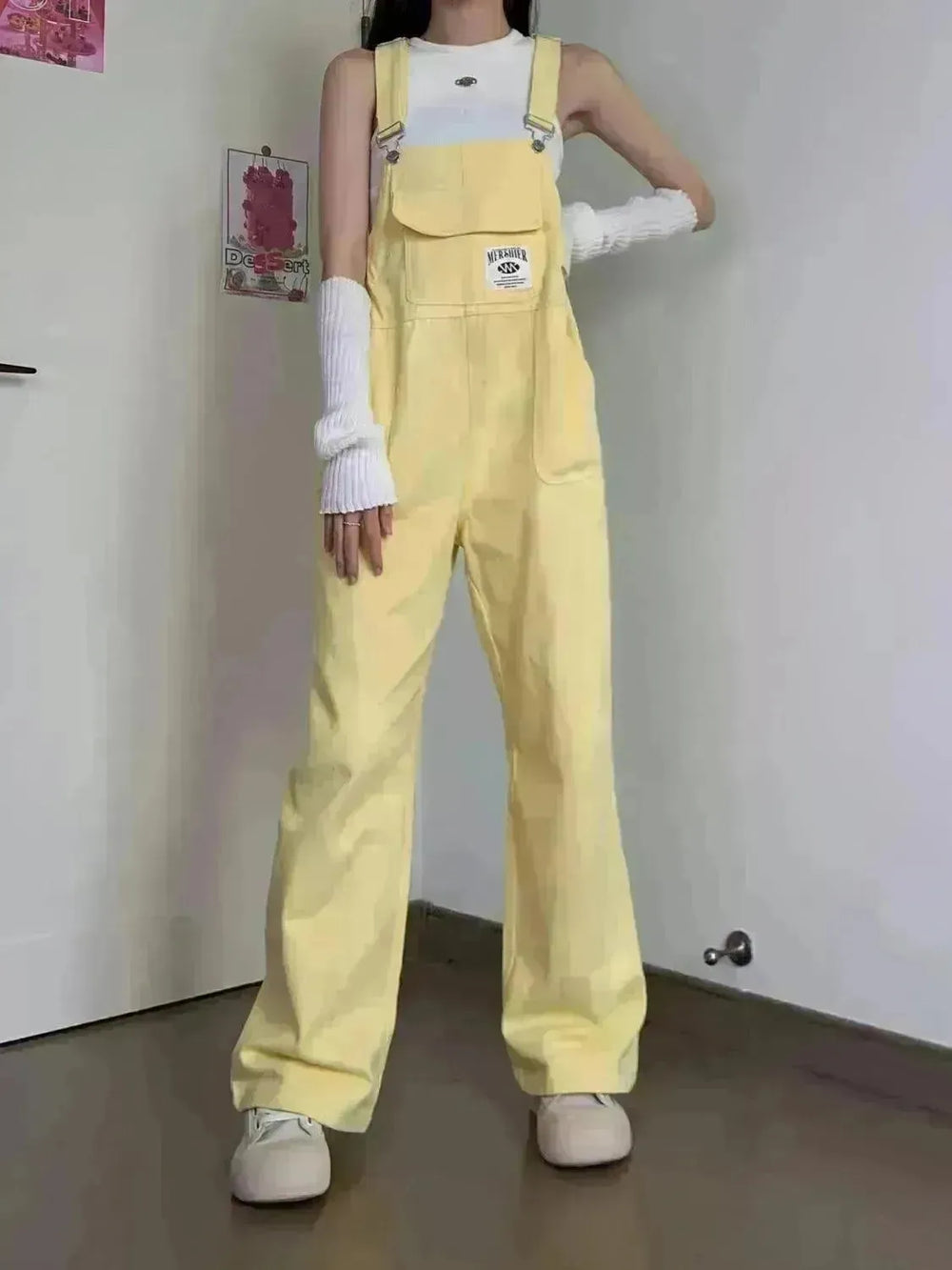 Suspender Pants High Waist Loose Straight Slimming Women - EX-STOCK CANADA
