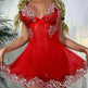 Suspender V-neck Underwear Lace Lingerie - EX-STOCK CANADA