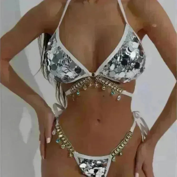 Swimsuit Sequined Costume Sexy Backless Party Bikini - EX-STOCK CANADA