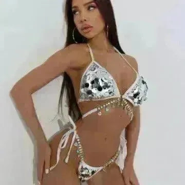 Swimsuit Sequined Costume Sexy Backless Party Bikini - EX-STOCK CANADA