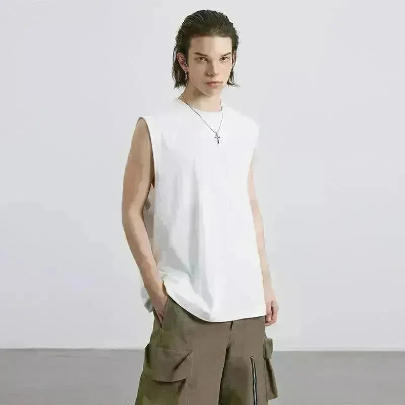 Technology Quick-drying Breathable Round Neck Solid Color Basic Loose Underwaist Tank Neutral - EX-STOCK CANADA