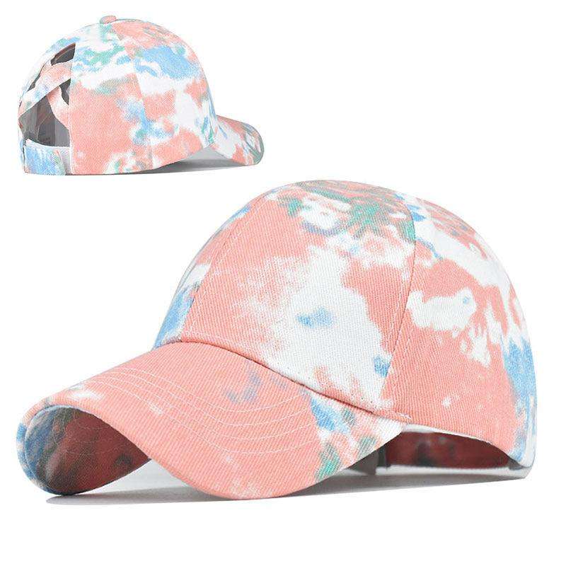 Tie-Dye Hat Pure Cotton Sun Visors Ponytail Cap - EX-STOCK CANADA