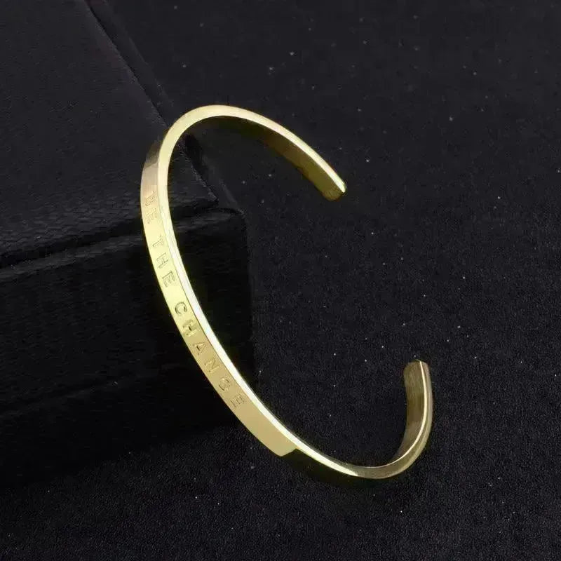 Titanium Steel Open-end Engraved Fashion Bracelet for Women - EX-STOCK CANADA