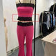 Top Bootleg Pants Suit Two-piece Set - EX-STOCK CANADA