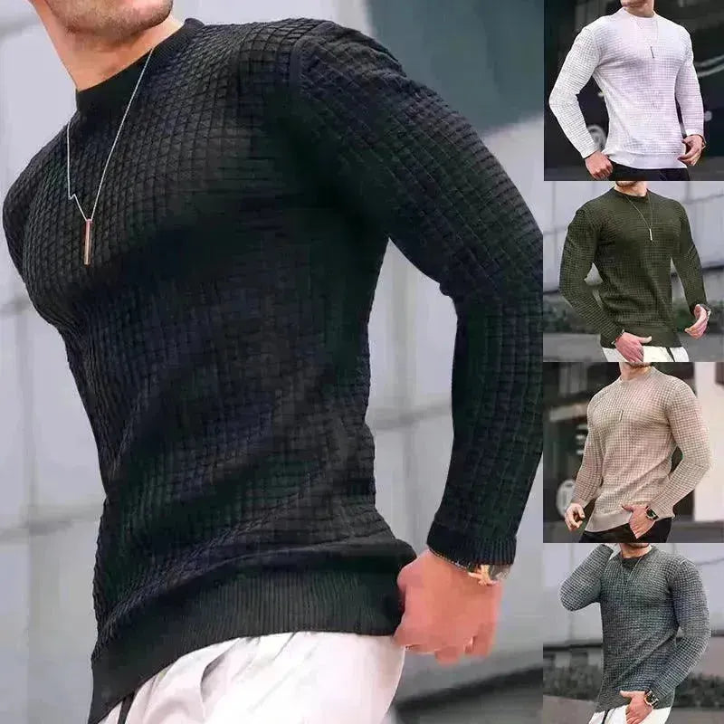 Trend Crew-neck Pullover Loose Knitted Long-sleeved Cotton Top - EX-STOCK CANADA
