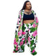 Trendy European and American Ruffle Sleeve Women's Printed Pants Coat Set - EX-STOCK CANADA