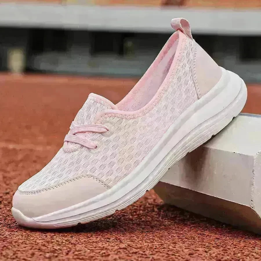 Trendy Lace-up Mesh Sneakers Fashion Sports Shoes Women Solid Cozy Flats Shoes sneakers for women - EX-STOCK CANADA