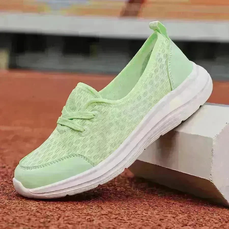 Trendy Lace-up Mesh Sneakers Fashion Sports Shoes Women Solid Cozy Flats Shoes sneakers for women - EX-STOCK CANADA