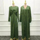Turkey Dubai Fashion Solid Color Two-piece Set Dress Cardigan Suit - EX-STOCK CANADA