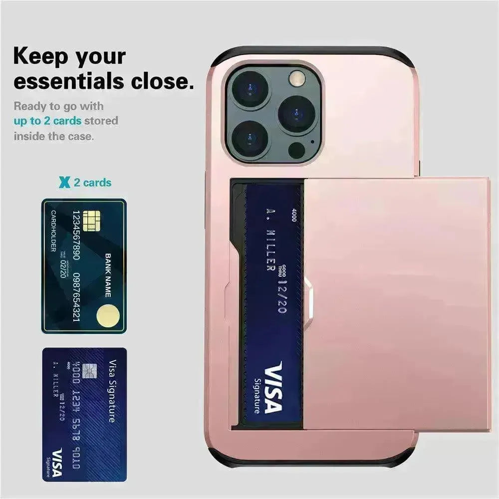 Two-in-One Sliding Mobile Phone Case with Wallet Card Holder - EX-STOCK CANADA