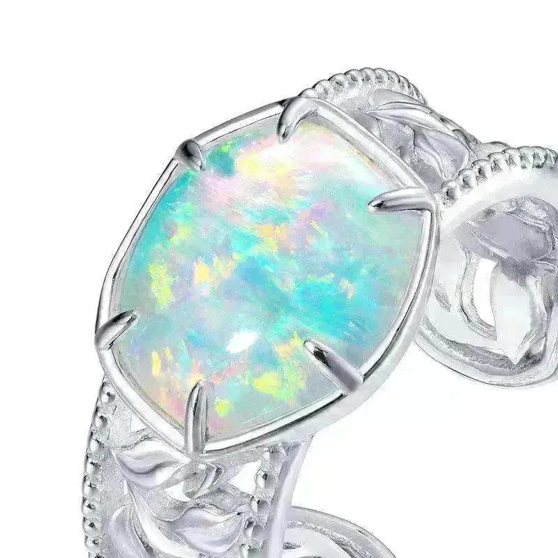 Unique and Simple Geometric Opal S925 Sterling Silver Ring - EX-STOCK CANADA