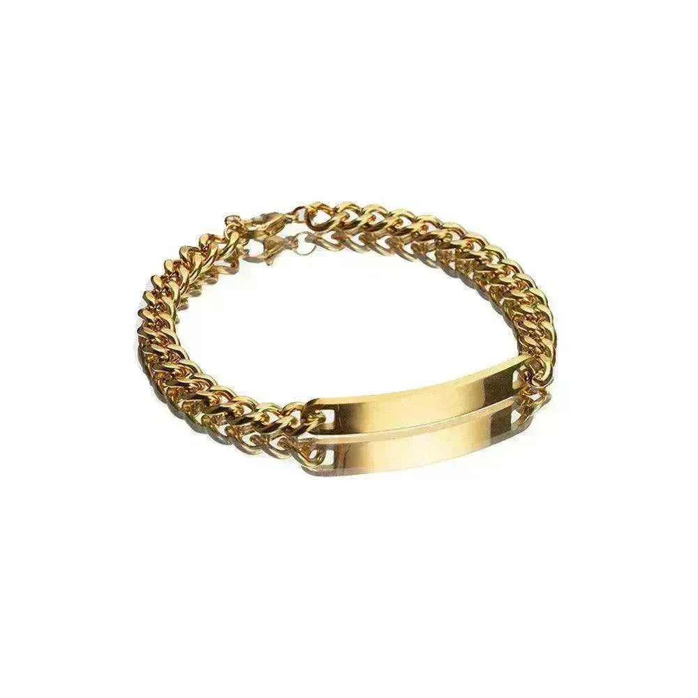 Unisex Titanium Steel Curved Plate Rose Gold Plated Bracelet - EX-STOCK CANADA