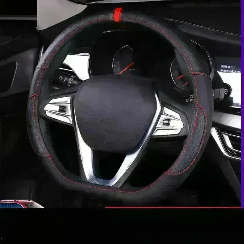 Universal Leather Steering Wheel Cover Suitable for the Four Season. - EX-STOCK CANADA