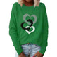 Valentine's Day Love Print Round Neck Long Sleeve Sweater - EX-STOCK CANADA