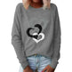 Valentine's Day Love Print Round Neck Long Sleeve Sweater - EX-STOCK CANADA