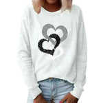 Valentine's Day Love Print Round Neck Long Sleeve Sweater - EX-STOCK CANADA