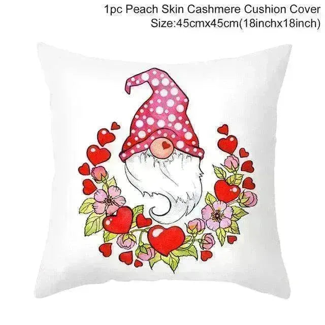 Valentine's Day Red Cartoon Letter Series Peach Skin Sofa Pillowcase - EX-STOCK CANADA