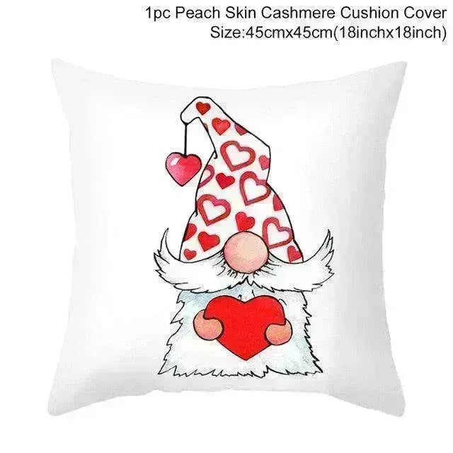 Valentine's Day Red Cartoon Letter Series Peach Skin Sofa Pillowcase - EX-STOCK CANADA