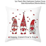 Valentine's Day Red Cartoon Letter Series Peach Skin Sofa Pillowcase - EX-STOCK CANADA