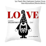 Valentine's Day Red Cartoon Letter Series Peach Skin Sofa Pillowcase - EX-STOCK CANADA