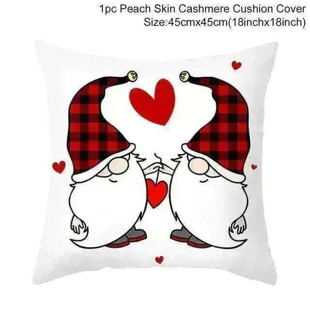 Valentine's Day Red Cartoon Letter Series Peach Skin Sofa Pillowcase - EX-STOCK CANADA