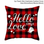 Valentine's Day Red Cartoon Letter Series Peach Skin Sofa Pillowcase - EX-STOCK CANADA