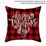 Valentine's Day Red Cartoon Letter Series Peach Skin Sofa Pillowcase - EX-STOCK CANADA