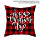 Valentine's Day Red Cartoon Letter Series Peach Skin Sofa Pillowcase - EX-STOCK CANADA