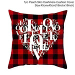 Valentine's Day Red Cartoon Letter Series Peach Skin Sofa Pillowcase - EX-STOCK CANADA