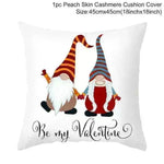 Valentine's Day Red Cartoon Letter Series Peach Skin Sofa Pillowcase - EX-STOCK CANADA