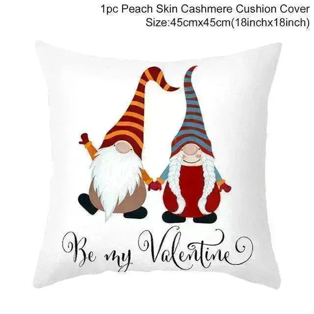 Valentine's Day Red Cartoon Letter Series Peach Skin Sofa Pillowcase - EX-STOCK CANADA