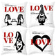Valentine's Day Red Cartoon Letter Series Peach Skin Sofa Pillowcase - EX-STOCK CANADA