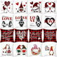 Valentine's Day Red Cartoon Letter Series Peach Skin Sofa Pillowcase - EX-STOCK CANADA