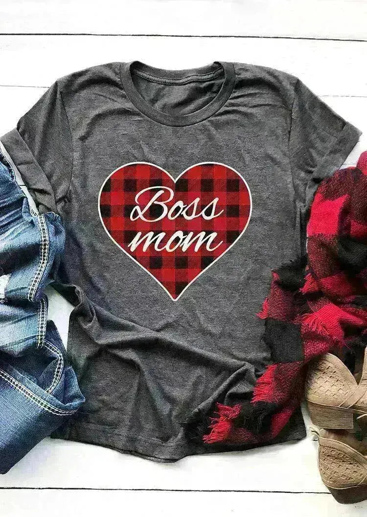 Valentine's Day Women's Top Printed Round Neck Short Sleeve - EX-STOCK CANADA