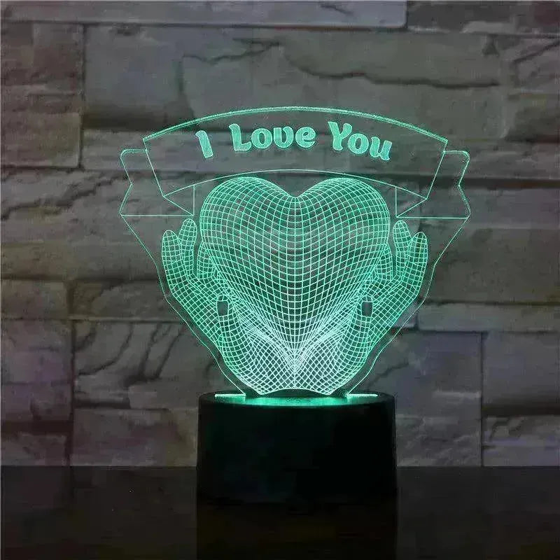 Valentines Day Gift Hands Holding Love 3D Night Light - EX-STOCK CANADA
