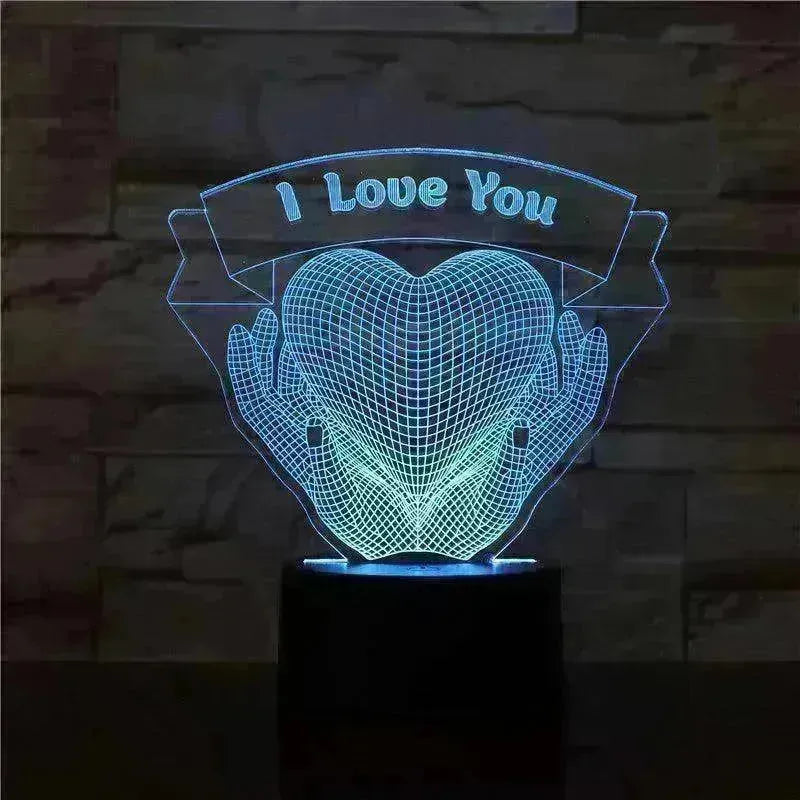 Valentines Day Gift Hands Holding Love 3D Night Light - EX-STOCK CANADA
