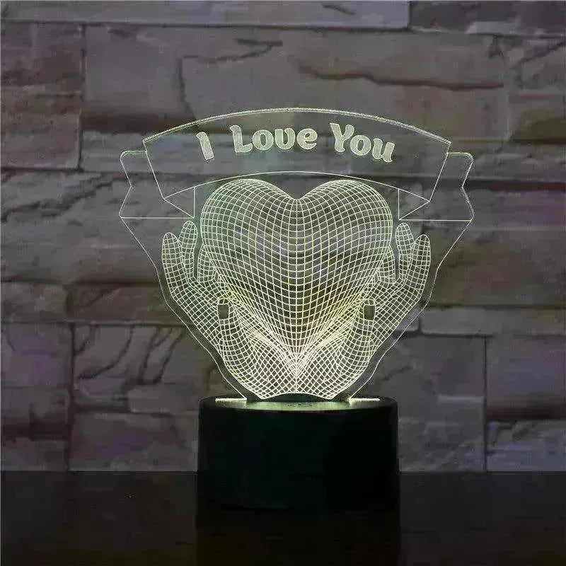 Valentines Day Gift Hands Holding Love 3D Night Light - EX-STOCK CANADA