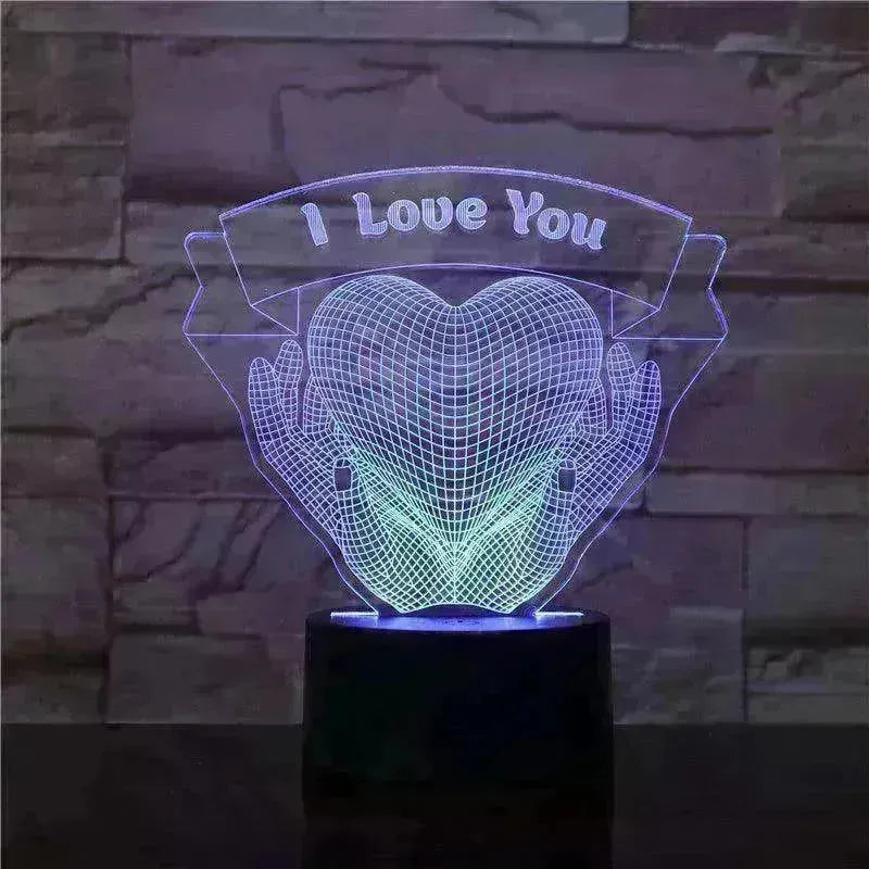 Valentines Day Gift Hands Holding Love 3D Night Light - EX-STOCK CANADA
