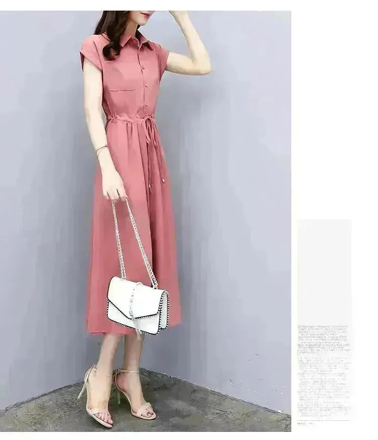 Waist-tight Slimming Elegant Casual Long Dress - EX-STOCK CANADA