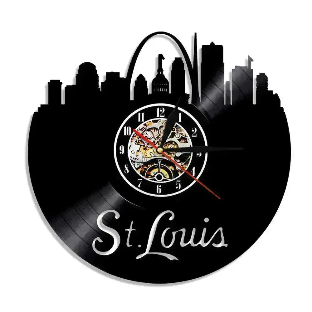 Wall Clock Vinyl Wall Clock Atlanta Skyline Vinyl Record Clock Georgia Wall Art Atlanta Wall Decor Vinyl Clock Lights Silent Clock - EX-STOCK CANADA