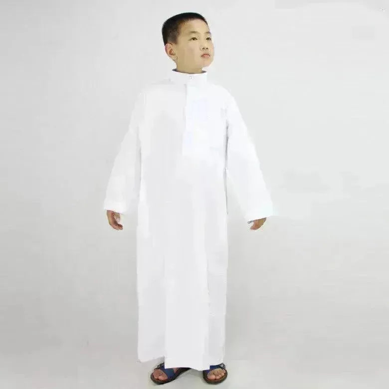 Washed Velvet Embroidered Stand Collar Arab Small Male Robe - EX-STOCK CANADA
