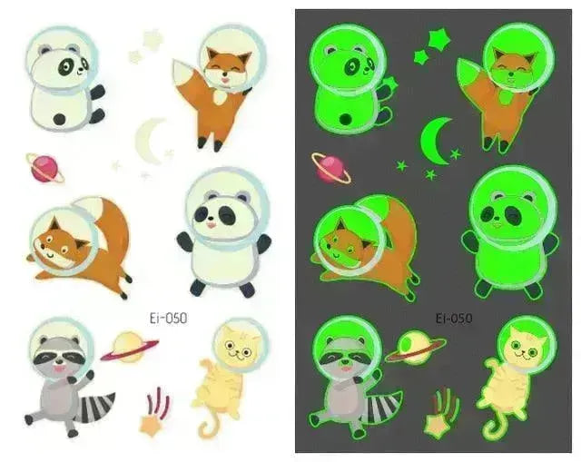 Waterproof kids aerospace luminous tattoo stickers - EX-STOCK CANADA