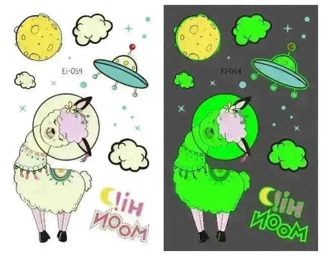 Waterproof kids aerospace luminous tattoo stickers - EX-STOCK CANADA